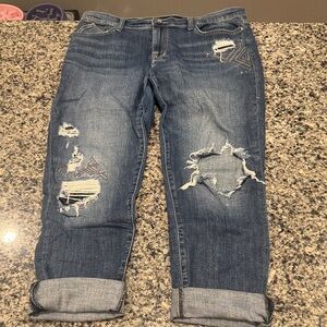 Rock & Republic destroyed boyfriend cut jeans jeans size 14